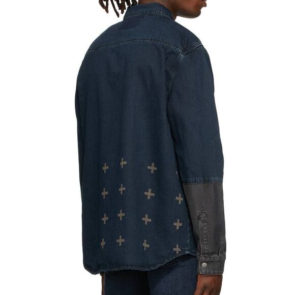 Ksubi Snakebite Long Sleeve Shadow Re-Dye Denim Shirt Size XL New Without Tags - Picture 1 of 10
